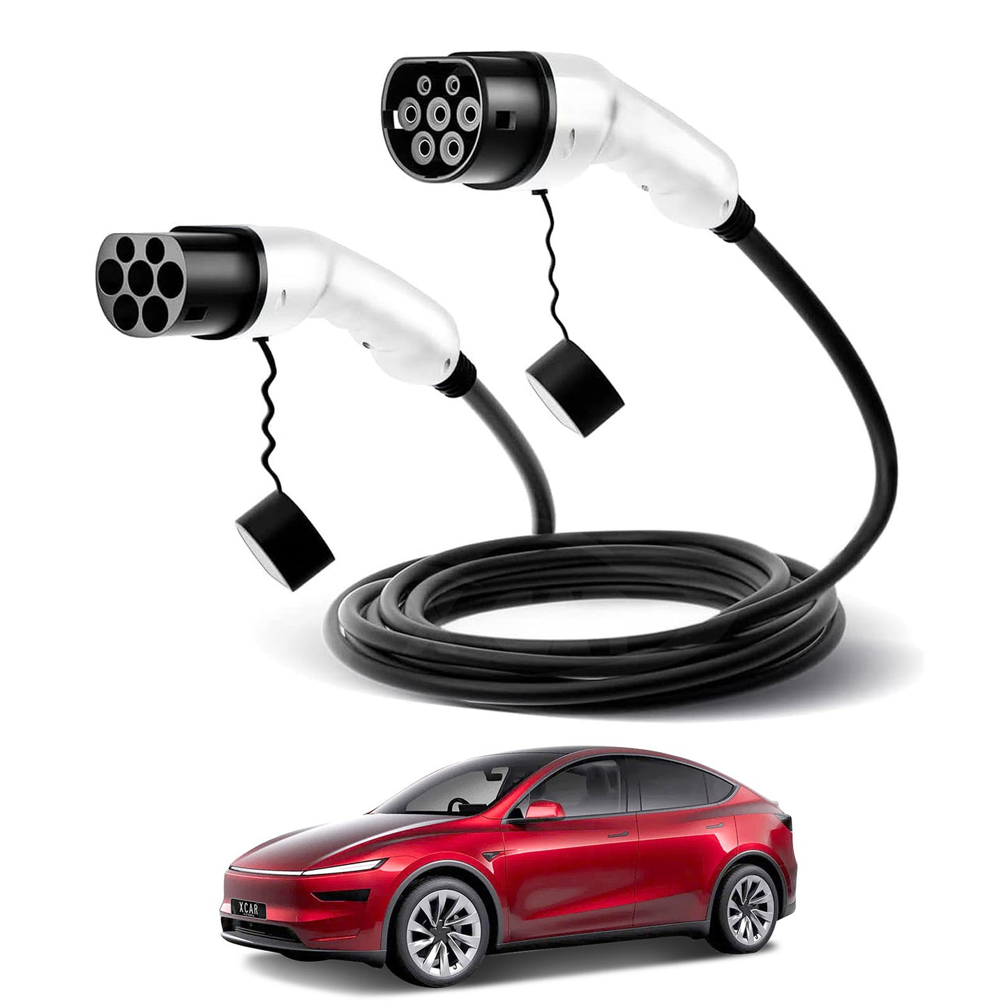 Type 2 to Type 2 EV Charger for Tesla Model Y Juniper 2025-Onwards 5 Meter 22kw Charging Cable