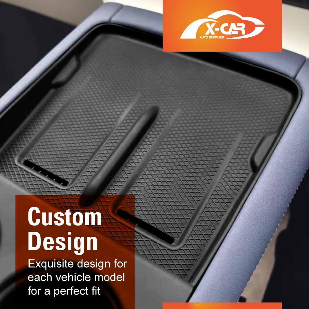 Cup Holder Insert Pad for Xpeng G6 2024-Onwards Centre Armrest Anti-Slip Wireless Charging Silicone Pad Organizer Accessories