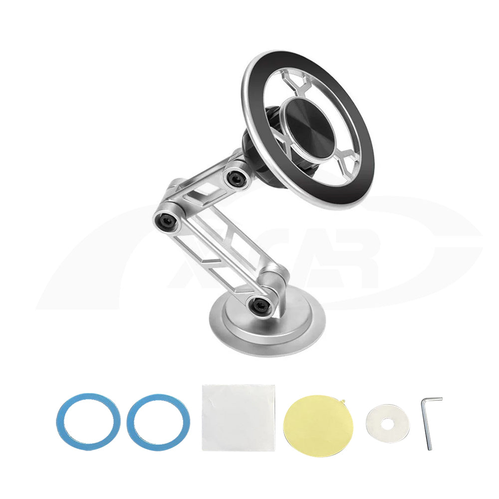 Foldable Magnetic MagSafe Phone Holder for iPhone and Android Adjustable Dashboard & Windshield Mount with Alloy Construction