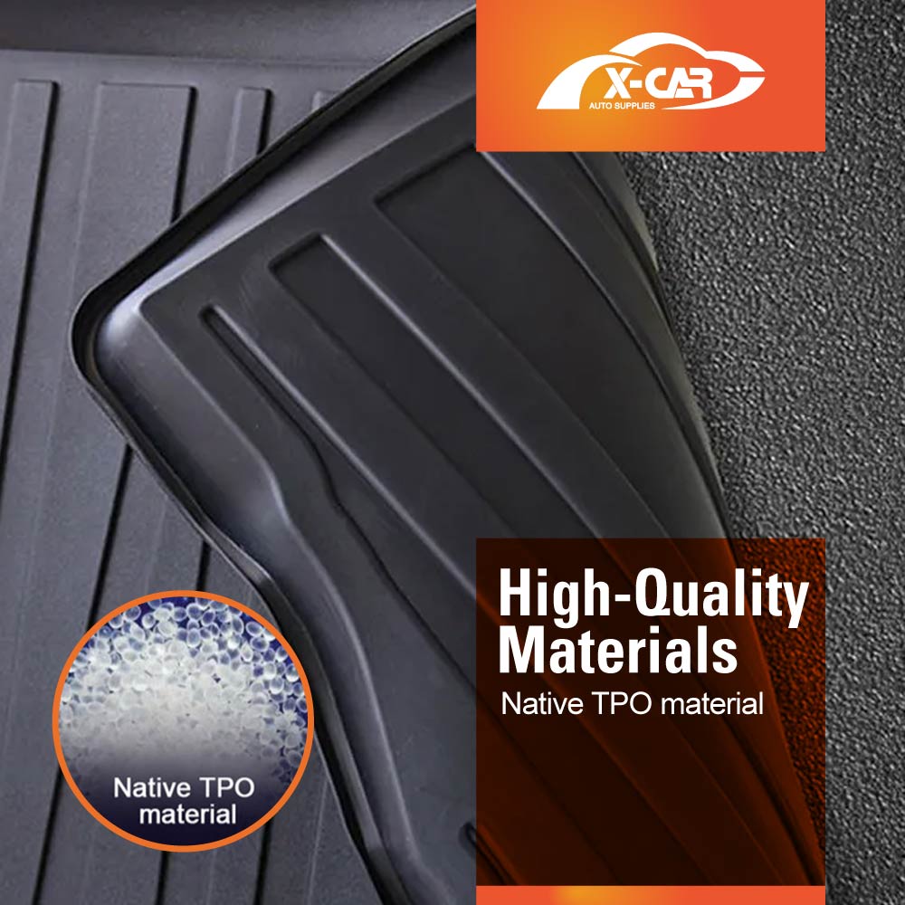 3D All-Weather Floor Mat Boot Liner Carpet for Ford Everest 2015-2022 Heavy Duty Cargo Trunk Mat Luggage Tray