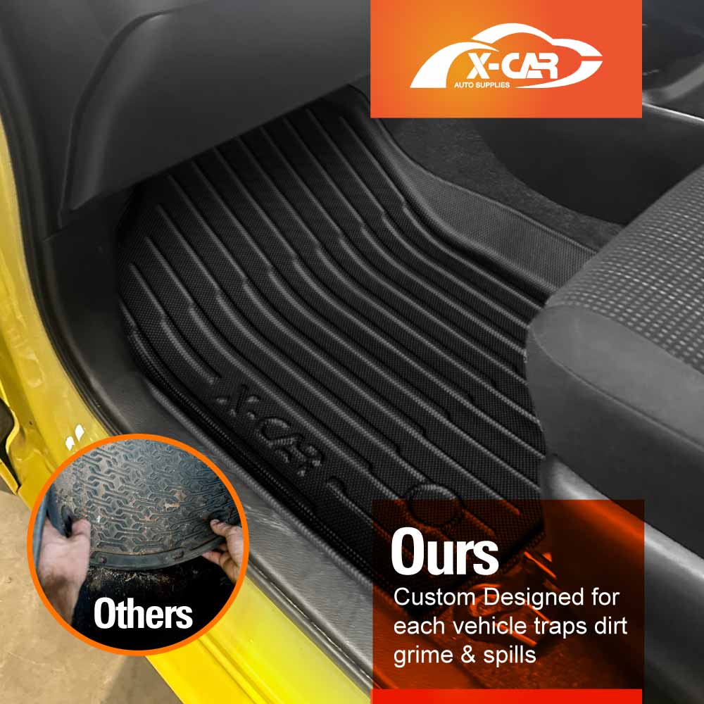 3D Floor Mats for Toyota Yaris Hatch 2011-2020 All Weather Heavy Duty All Weather Car Mats Carpet Liner Set