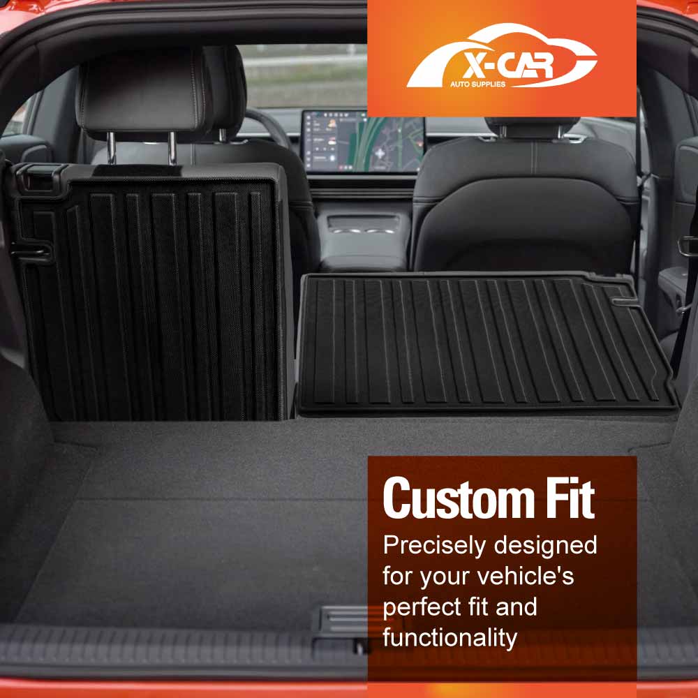 Boot Liner Set for XPeng G6 2024-Onwards All Weather Heavy Duty Car Trunk Back Seat Protector Cargo Kick Mats