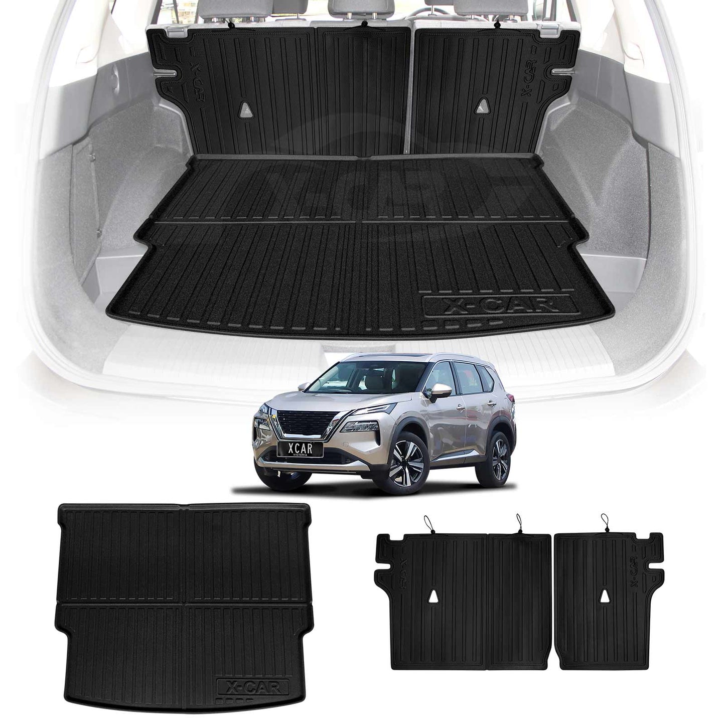 Boot Liner Back Seat Protector Combo for Nissan X-trail Xtrail T33 5 Seats 2022-Onwards Heavy Duty Car Kick Mats Cover Cargo