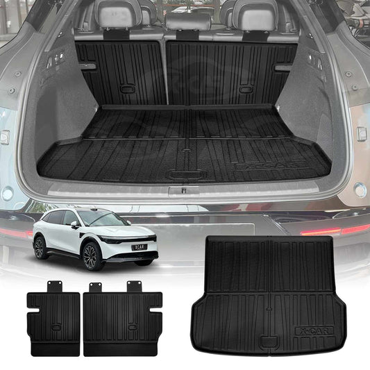 Boot Liner Kick Mats Set for Zeekr 7X 2025-Onwards All Weather Heavy Duty Cargo Car Trunk Back Seat Protector