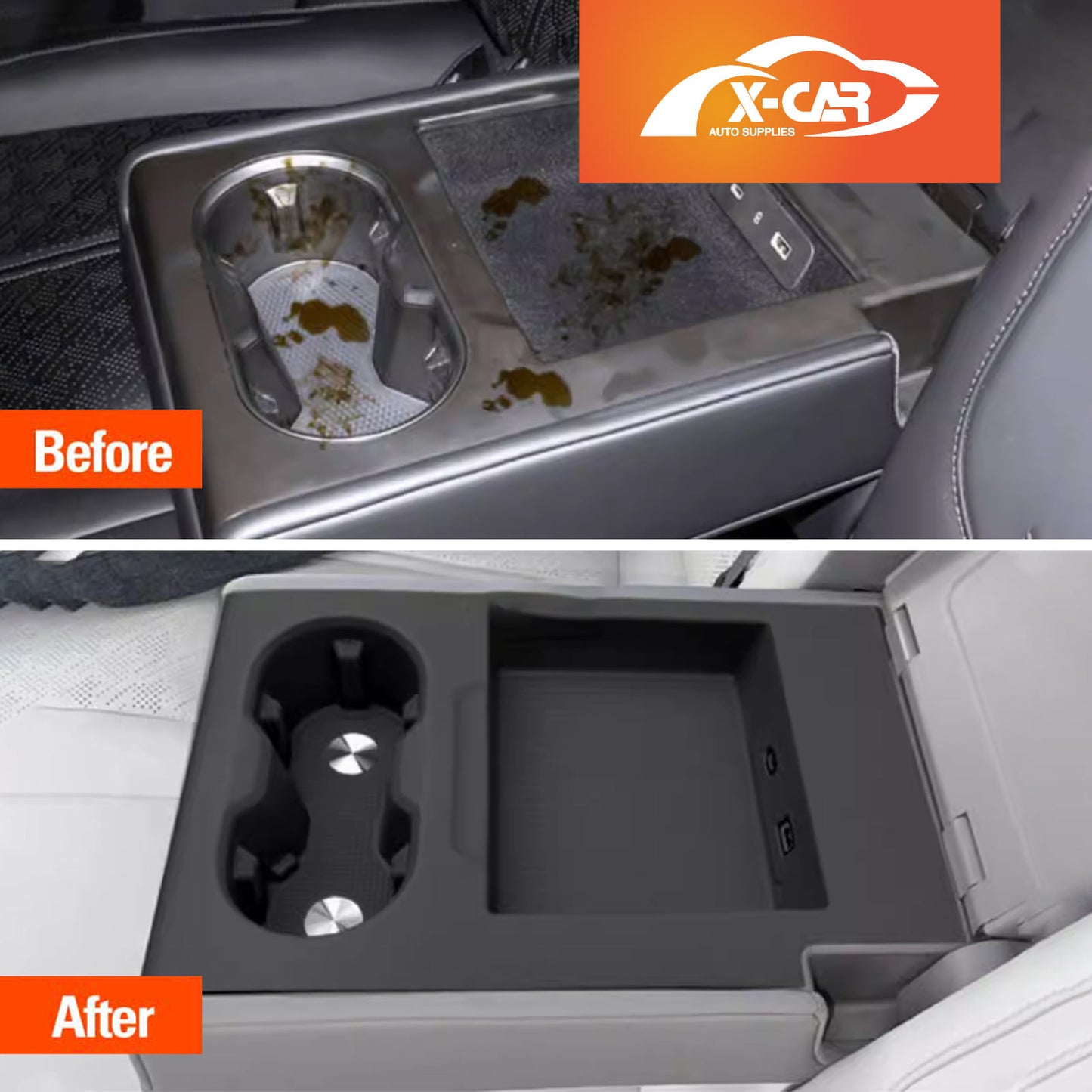 Armrest & Cup Holder Organizer Tray for Zeekr 7X 2025-Onwards Rear Row Seat Drink Storage Interior Accessories