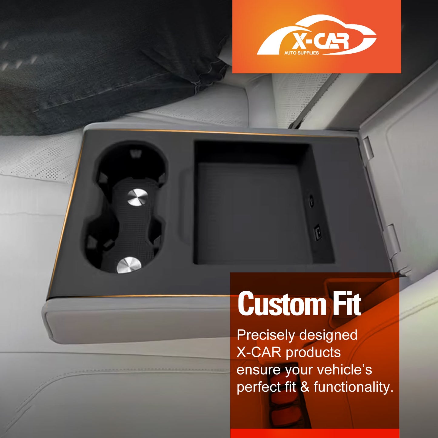 Armrest & Cup Holder Organizer Tray for Zeekr 7X 2025-Onwards Rear Row Seat Drink Storage Interior Accessories