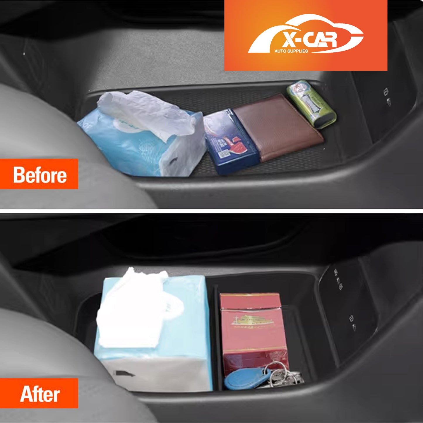 Centre Console Storage Set for Zeekr 7X 2025-Onwards Armrest Box Cup Holder Tray Car Wireless Phone Pad Organizer Accessories