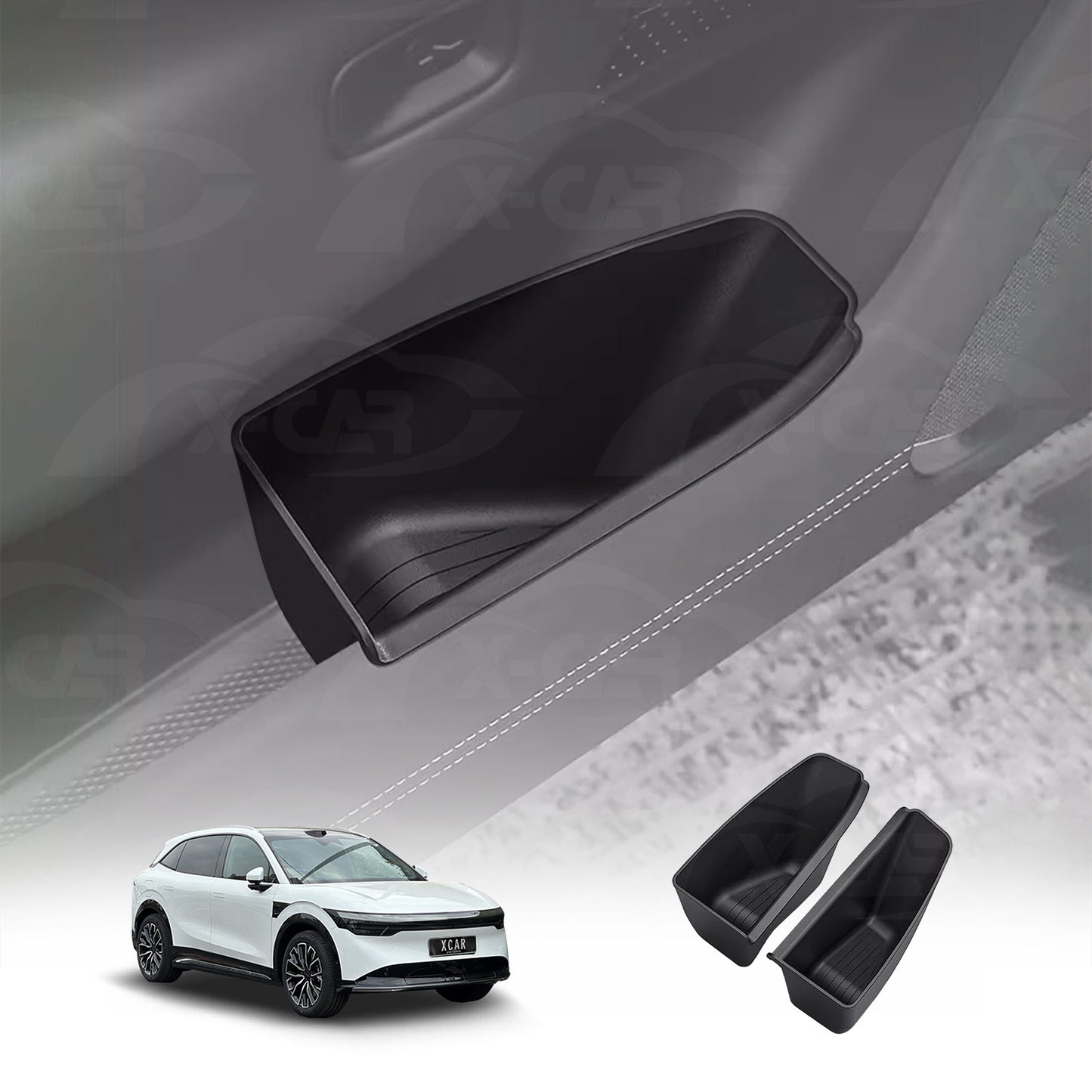 Door Side Storage Bin Box for Zeekr 7X 2025-Onwards Front Lower Door Storage Organizer Silicone Car Interior Accesories Set of 2