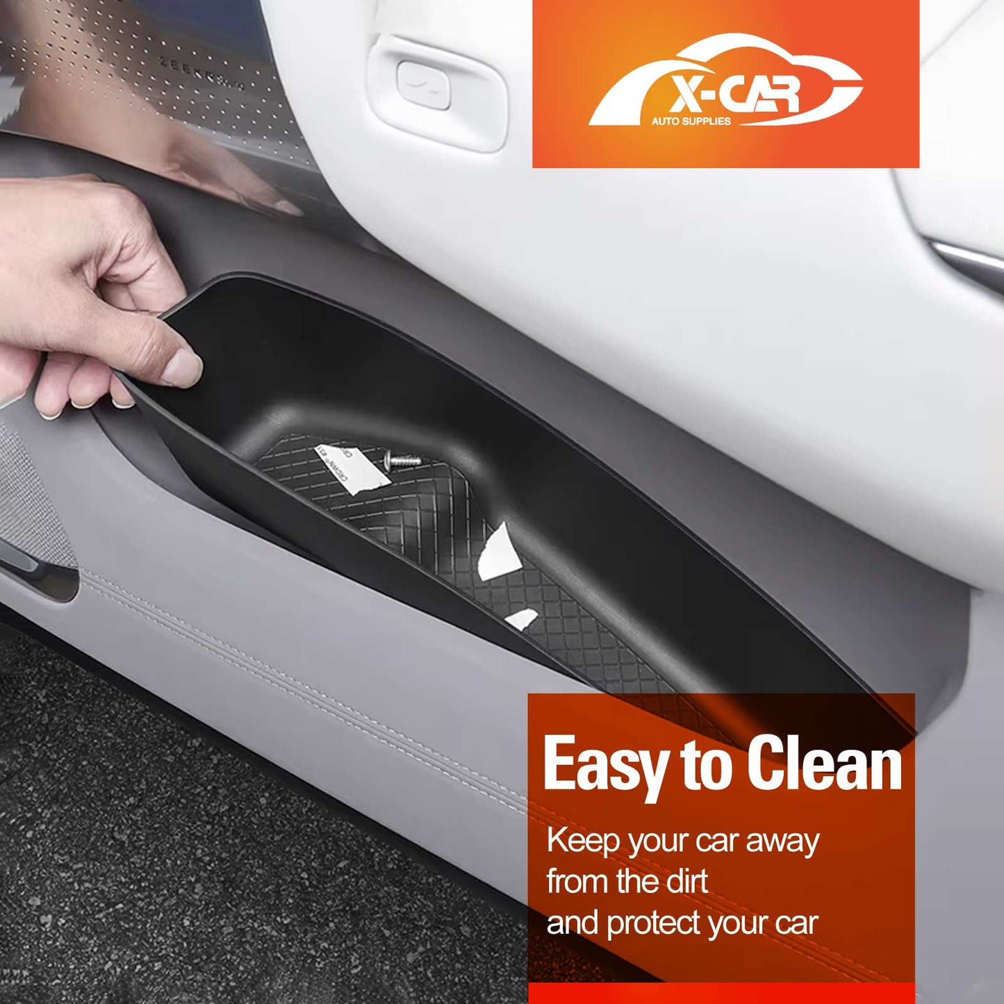 Car Door Side Storage Box Tray for Zeekr 7X 2025-Onwards Organizer Accessories Front and Rear Row Set of 4