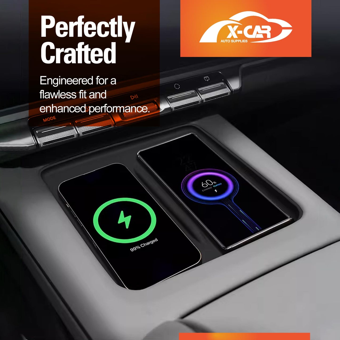 Wireless Charging Mat for Zeekr 7X 2025-Onwards Center Console Non-Slip Silicone Protective Pad Interior Accessories