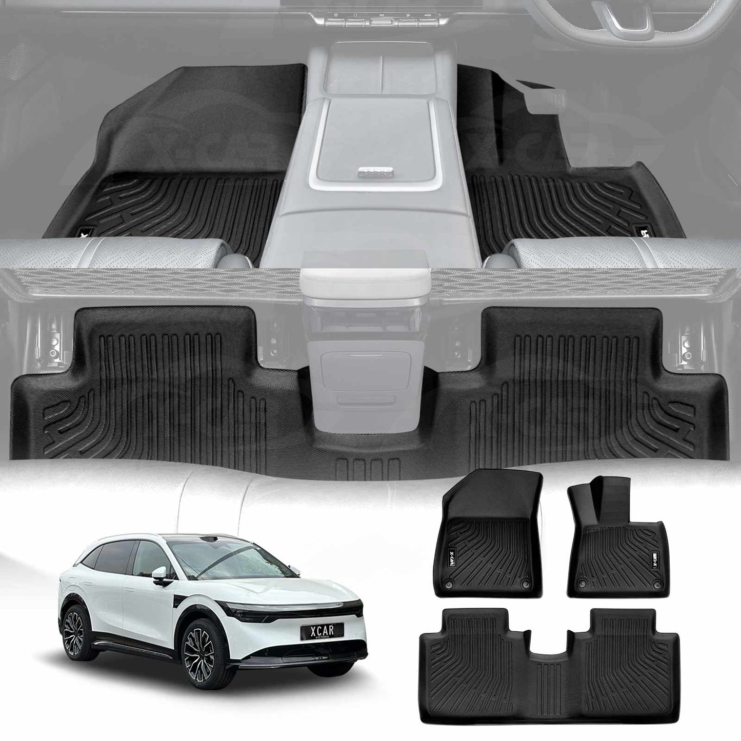 3D Floor Mats for Zeekr 7X 2025-Onwards Heavy Duty All Weather Car Carpet Liner Set Accessories