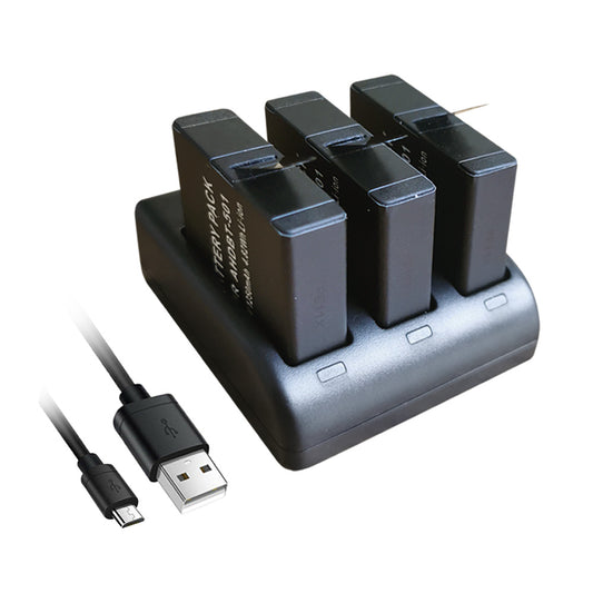 Replacement 3 Battery and USB Triple Charger for GoPro Hero 8 7 6 5 AABAT-001 AABAT-001-AS AHDBT-501 AHDBT-601 AHDBT-701 AHDBT-801 Camera