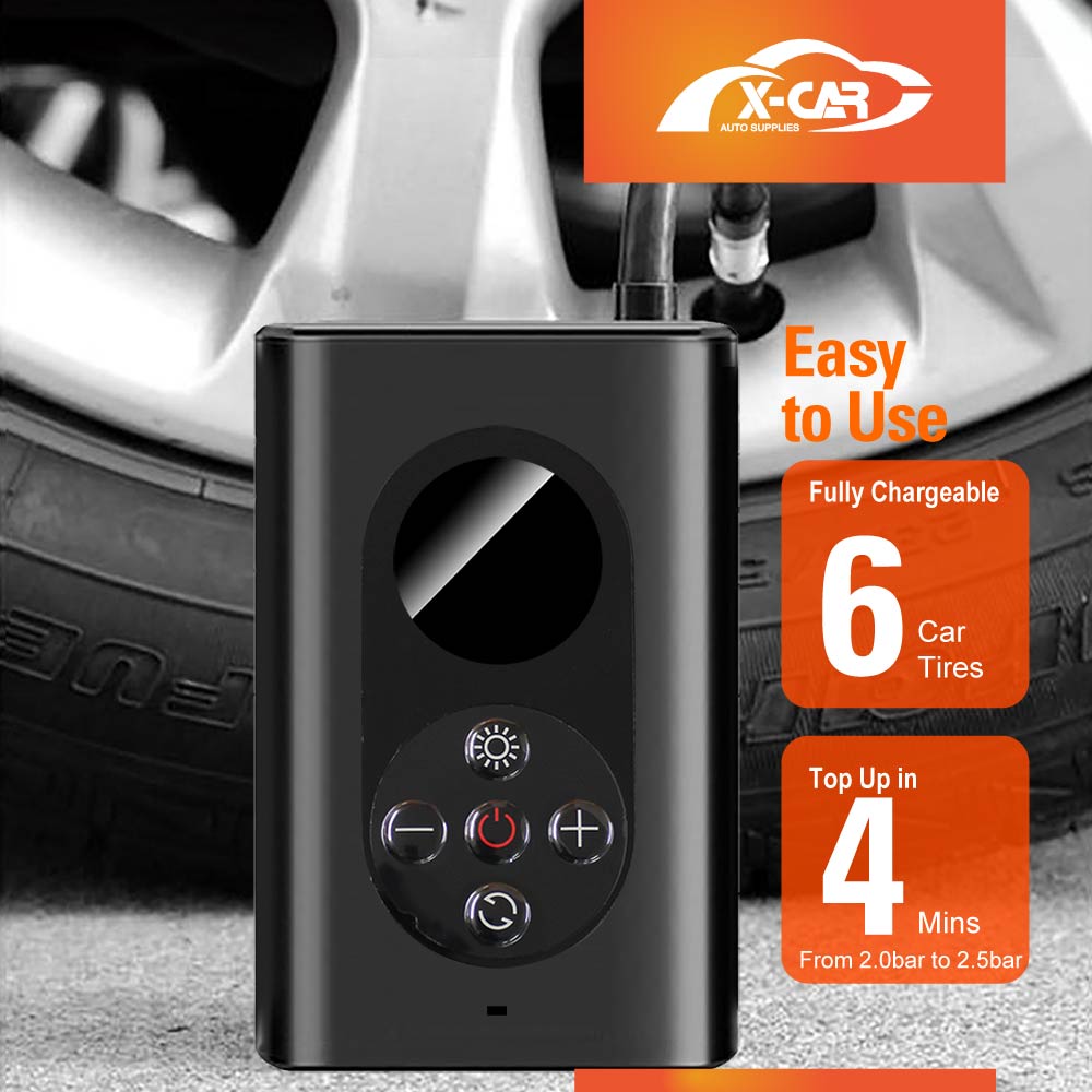 Portable Wireless Electric Air Pump Air Compressor LCD Display with LED light for Bike Motorcycle Vehicle Balls Swim Rings