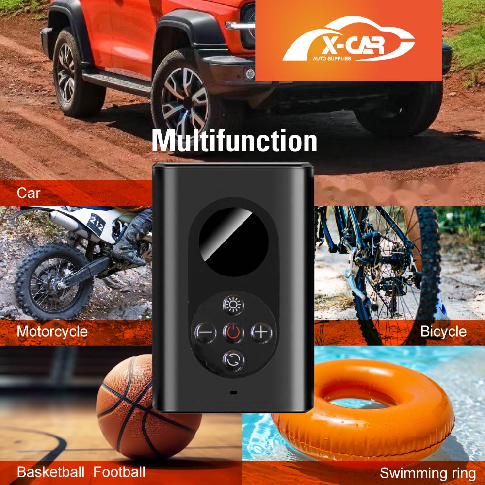 Portable Wireless Electric Air Pump Air Compressor LCD Display with LED light for Bike Motorcycle Vehicle Balls Swim Rings