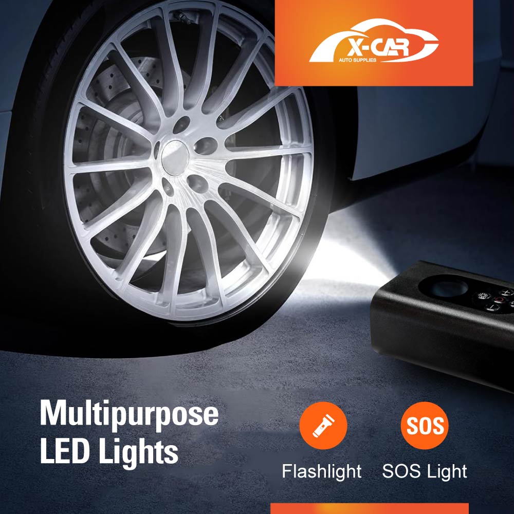 Portable Wireless Electric Air Pump Air Compressor LCD Display with LED light for Bike Motorcycle Vehicle Balls Swim Rings