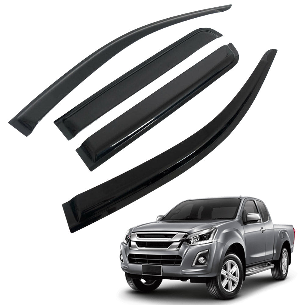 Weathershields for Isuzu D-MAX Dual Cab 2012-2020 Car Weather Shields Wind Deflectors Window Sun Visor 4-Piece Set