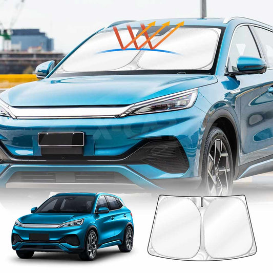 Windshield Sun Shade for BYD Atto 3 2022-2025 Blocks UV Rays Foldable Custom Wind Screen Sun Visor Protector