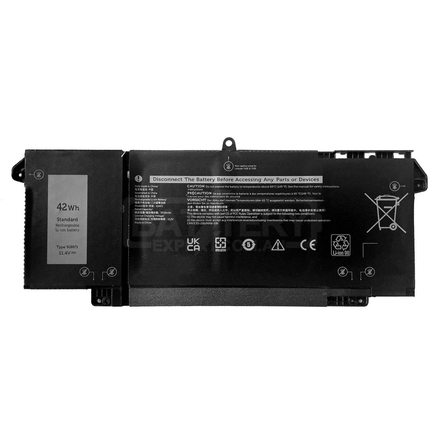 42Wh Replacement Battery for Dell Latitude 5320 7520 7320 7420 2-in-1 9JM71