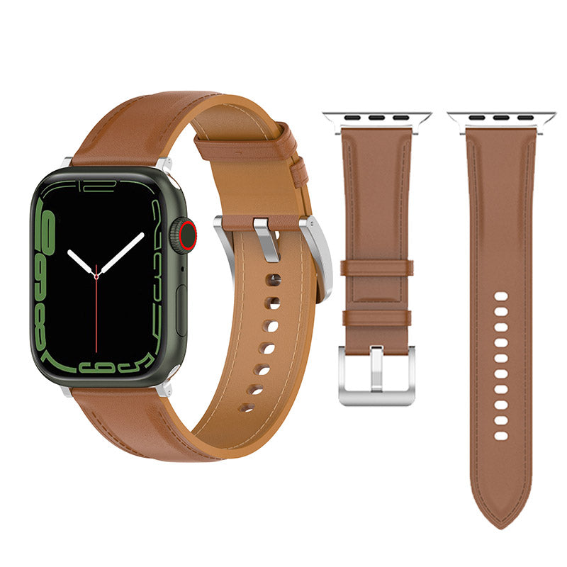 Leather Soft Band Replacement Strap For Apple Watch Series 7 6 5 4 3 2 1 SE Sport 42mm 44mm 45mm Brown