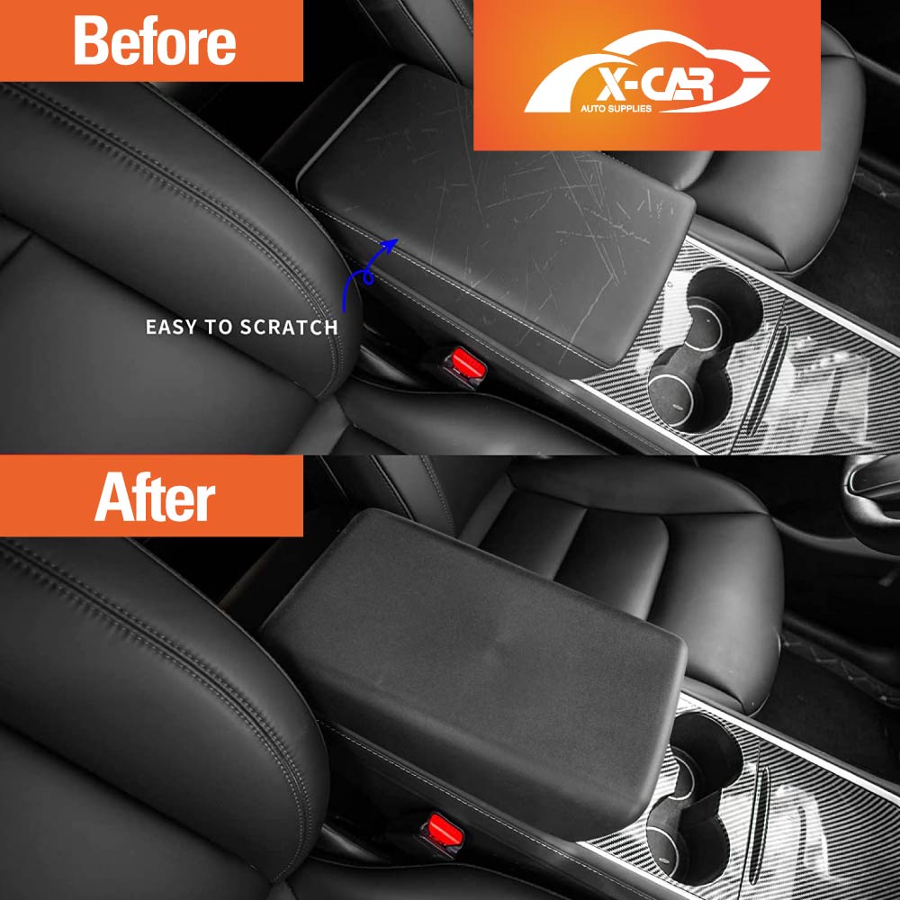 Tesla Model 3 2017-2023 and Model Y 2021-2025 Center Console TPE Armrest Pad Cover Decoration Protector