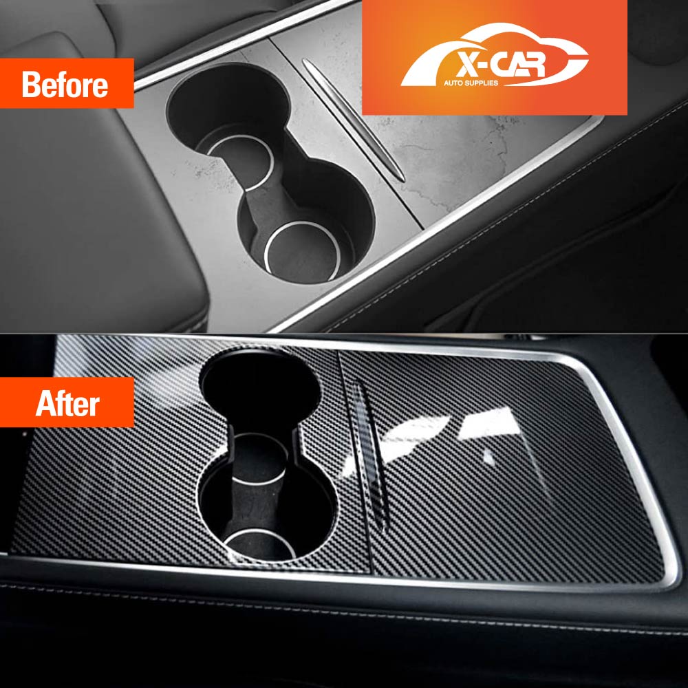 Tesla Model 3 2021-2023 and Model Y 2021-2025 Carbon Fiber Style Centre Console Panel Car Accessories