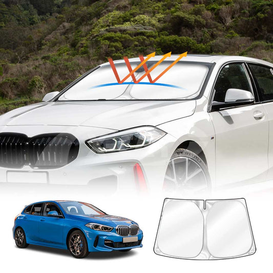 Windshield Sun Shade for BMW 1 Series 2019-2025 Blocks UV Rays Foldable Custom Wind Screen Sun Visor Protector