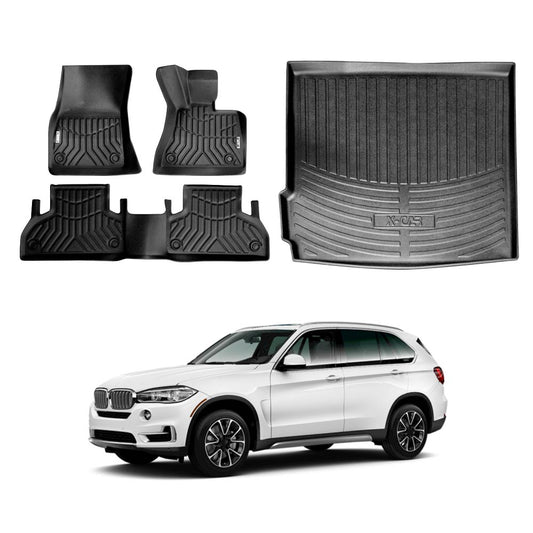 3D All-Weather Floor Mat Boot Liner Carpet for BMW X5 F15 X5M F85 2013-2018 Heavy Duty Cargo Trunk Mat Luggage Tray