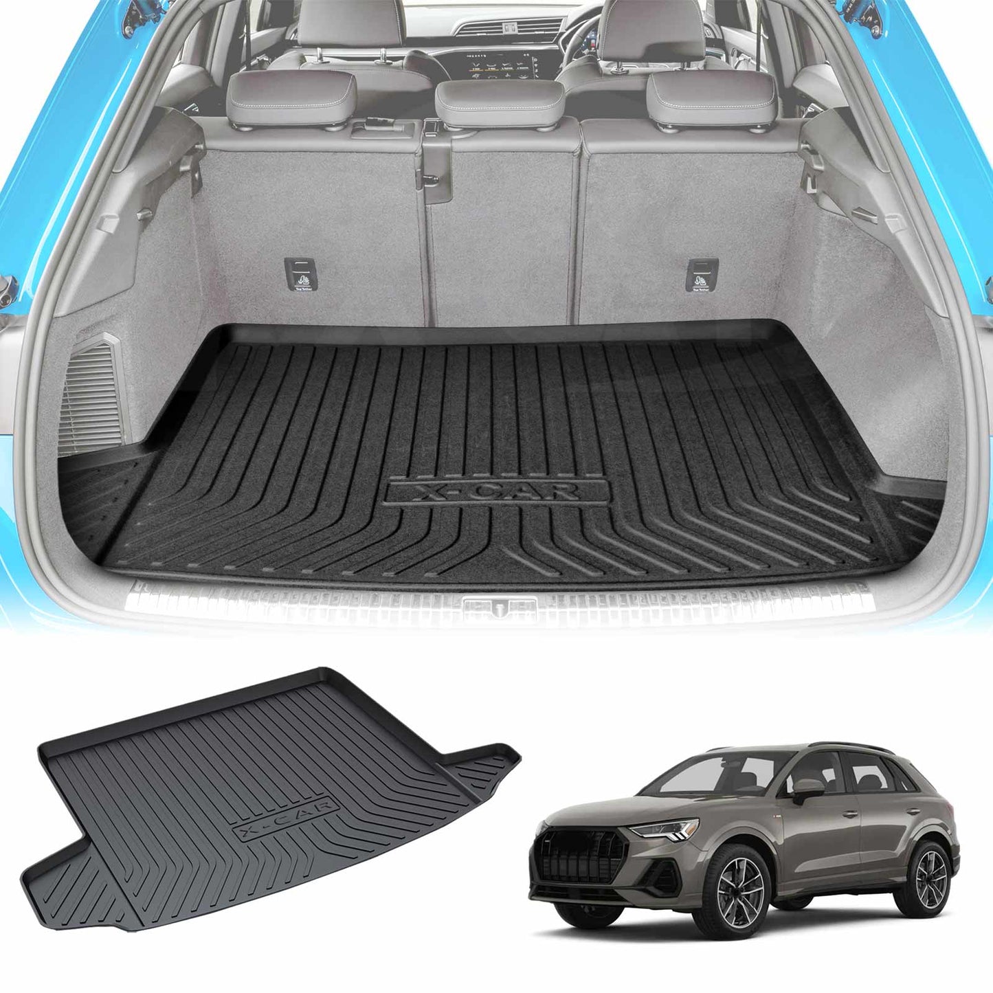Heavy Duty Trunk Cargo Mat Boot Liner Luggage Tray Fits Audi Q3 RS Q3 2019-2025 SUV