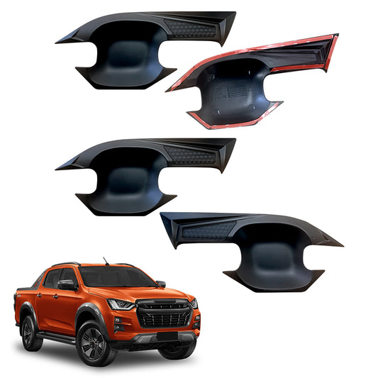 Door Handles Bowl Inserts Cover for ISUZU D-MAX DMAX Dual Cab 2020-Onwards Matt Black protector