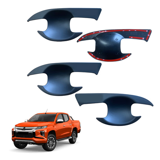 Door Handles Bowl Inserts Cover for Mitsubishi Triton 2015-2024 Matt Black protector