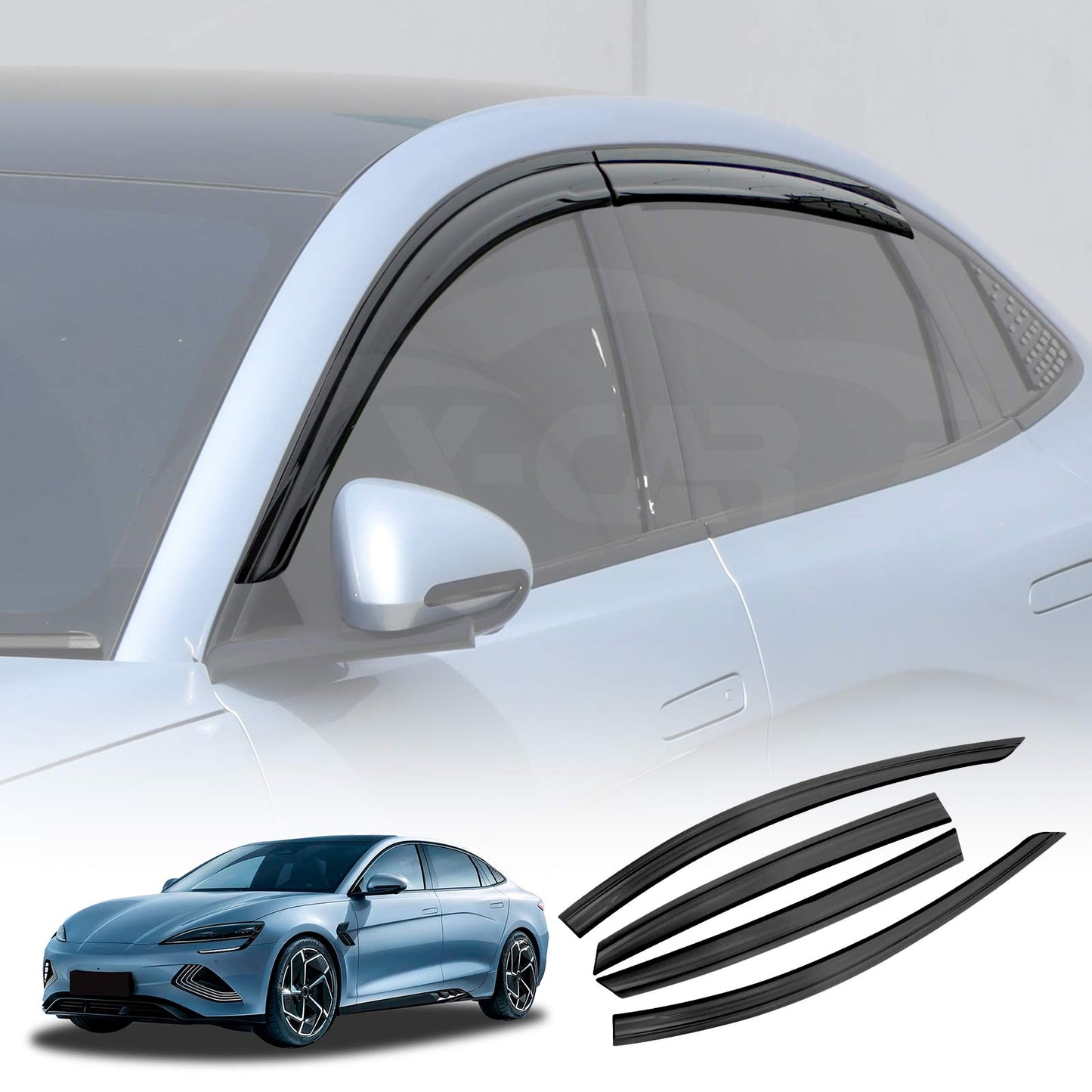 Weathershields for BYD Seal 2023-2025 Car Weather Shields Wind Deflectors Window Sun Visor 4 Pcs Extreme Dark