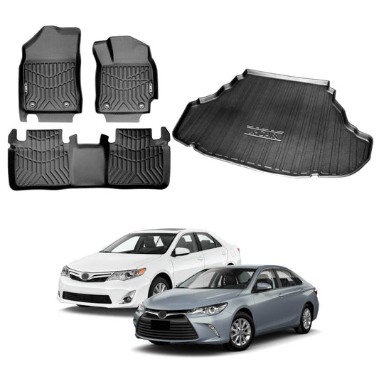 3D All-Weather Floor Mat Boot Liner Carpet for Toyota Camry 2012-2017 Heavy Duty Cargo Trunk Mat Luggage Tray