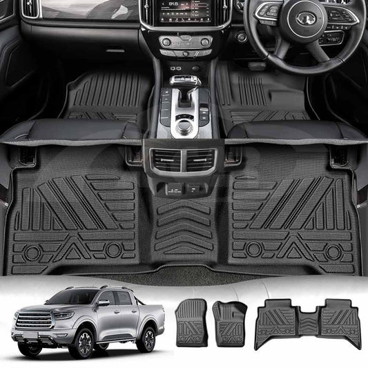 3D All-Weather Floor Mats for GWM Cannon/Cannon-L/Cannon CC/Cannon-L CC 2021-2025 Heavy Duty Customized Car Floor Liners Full Set Carpet