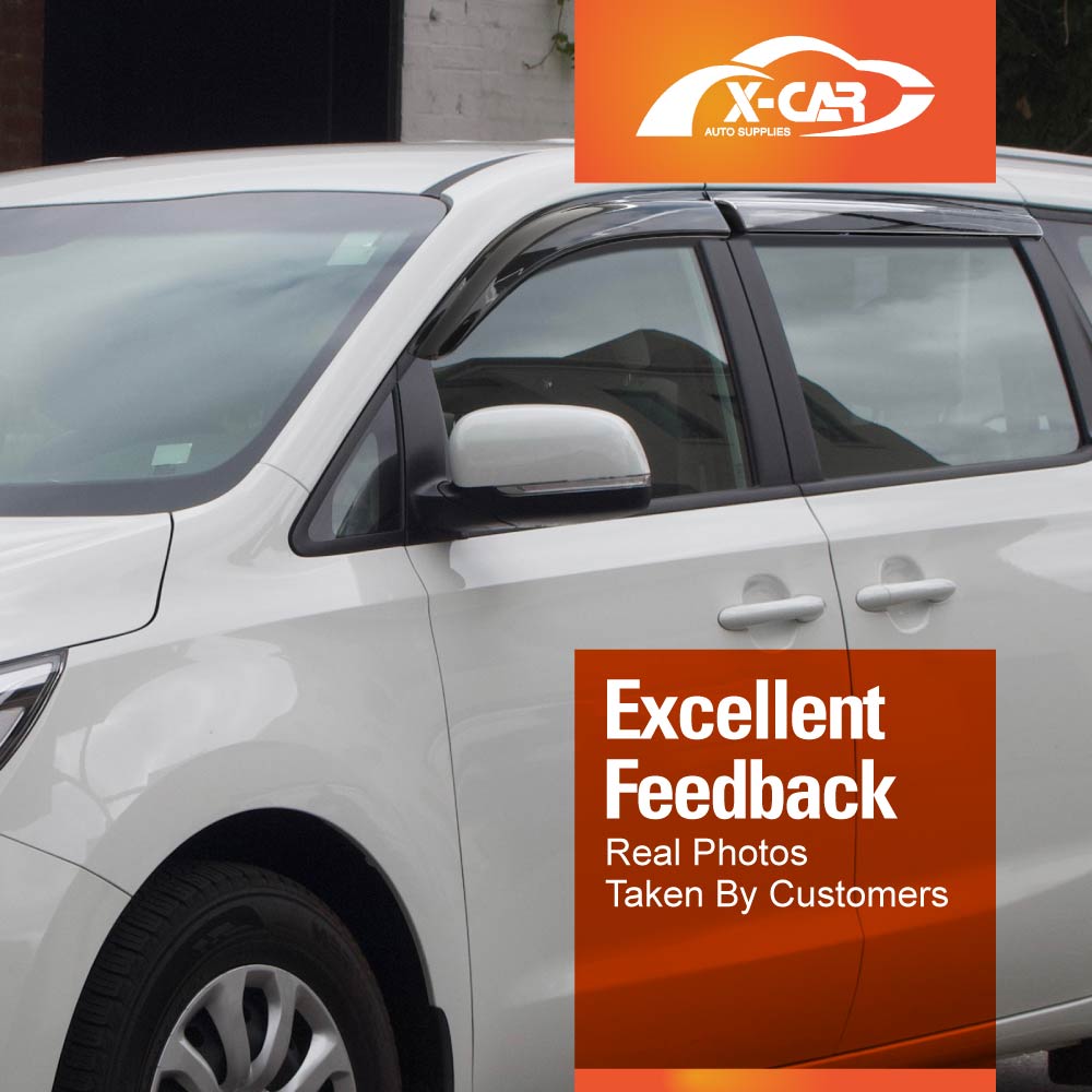 Premium Weathershields for Kia Carnival 2014-2020 Car Weather Shields Wind Deflectors Window Sun Visor 4-Piece Set