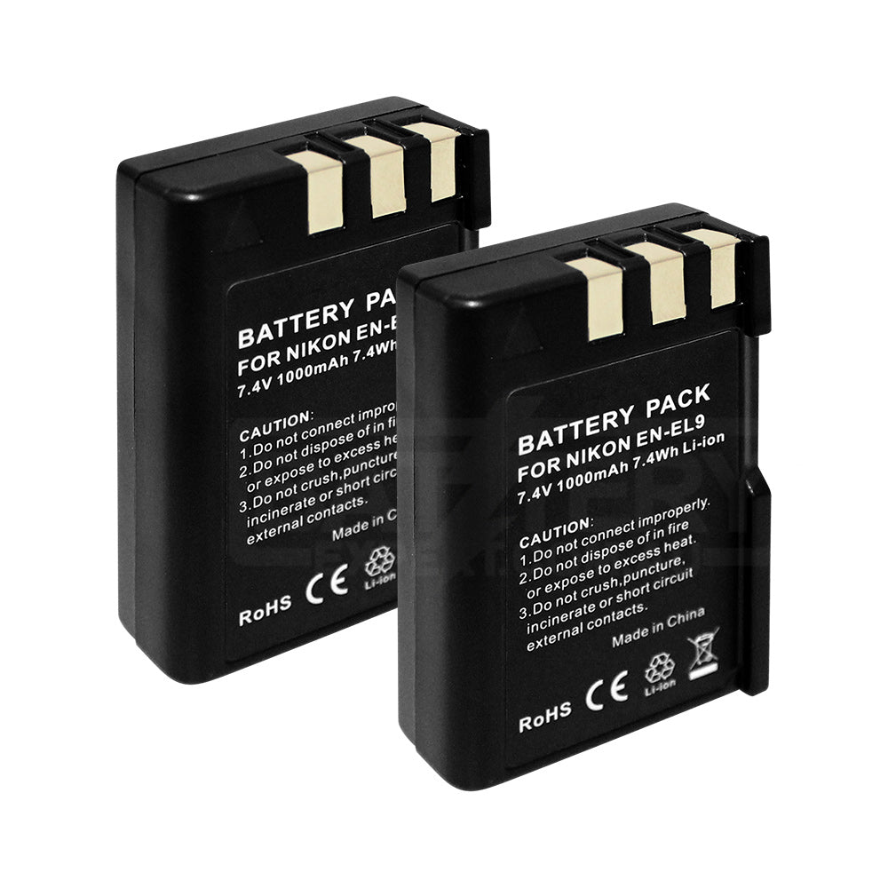 2 Rechargeable Battery External Dual Charger For Nikon D3000 D40 D40A D40C D40x D5000 D60 EN-EL9 EN-EL9a EN-EL9E DSLR-D40A DSLR-D40C Camera