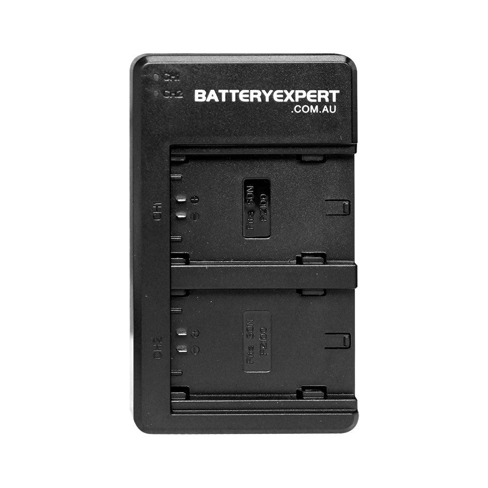 External USB Dual Battery Charger for Sony Alpha a6600/a7 a7R a7S III IV/a7C/A9 II/ILCE-7M3K ILCE-7RM3 ILCE-7RM4 ILCE-7SM3 ILCE-9M2 ILCE-6600M Camera