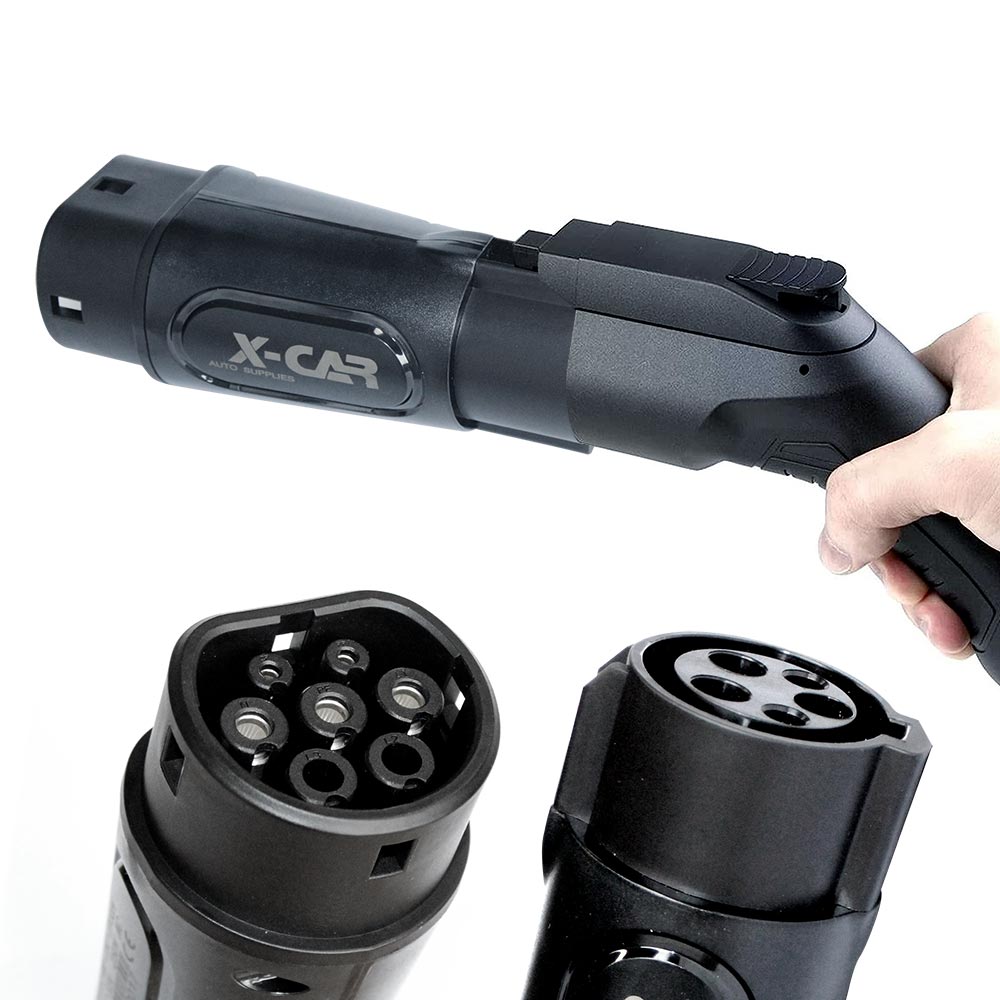 EV Charger Connector Type 1 to Type 2 Adapter Electric Vehicle EV Charging Adapter Socket SAE J-1772 to IEC62196 32A 250V AC IP54