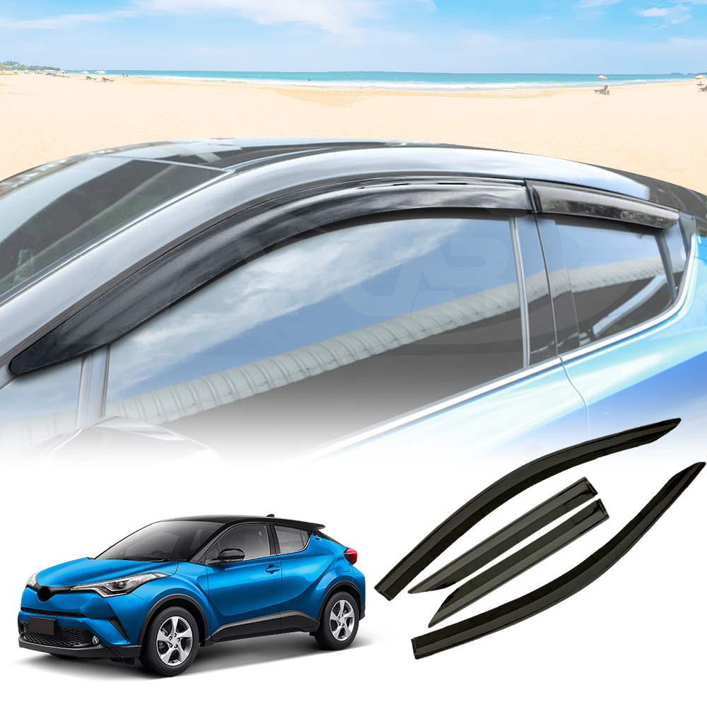 Weathershields for Toyota CHR C-HR 2016-2023 Car Weather Shields Wind Deflectors Window Sun Visor 4-Piece Set