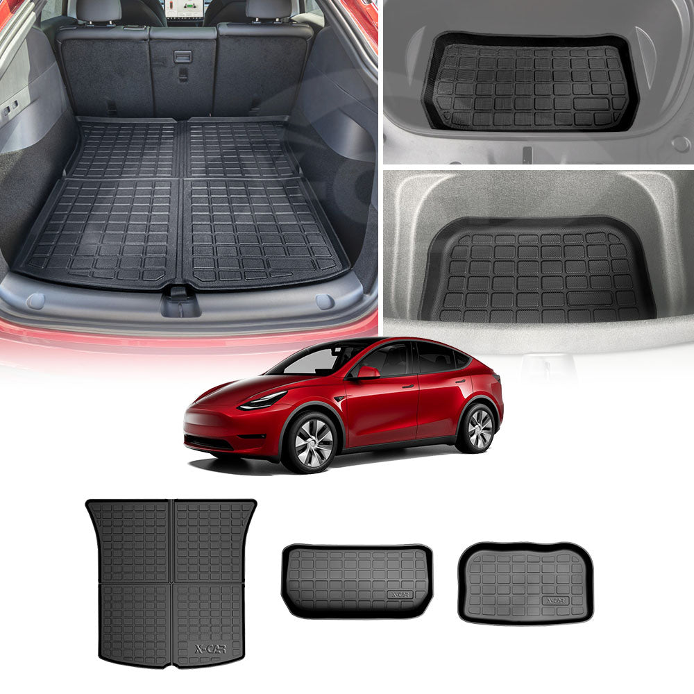 Boot Liner for Tesla Model Y 2022-2025 Heavy Duty Front Rear Well Storage Cargo Trunk Cover Mat Luggage Tray