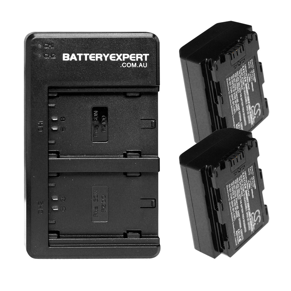 2 Rechargeable Battery + USB Dual Battery Charger for Sony Alpha a6600/a7 a7R a7S III IV/a7C/A9 II/ILCE-7M3K ILCE-7RM3 ILCE-7RM4 ILCE-7SM3 Camera