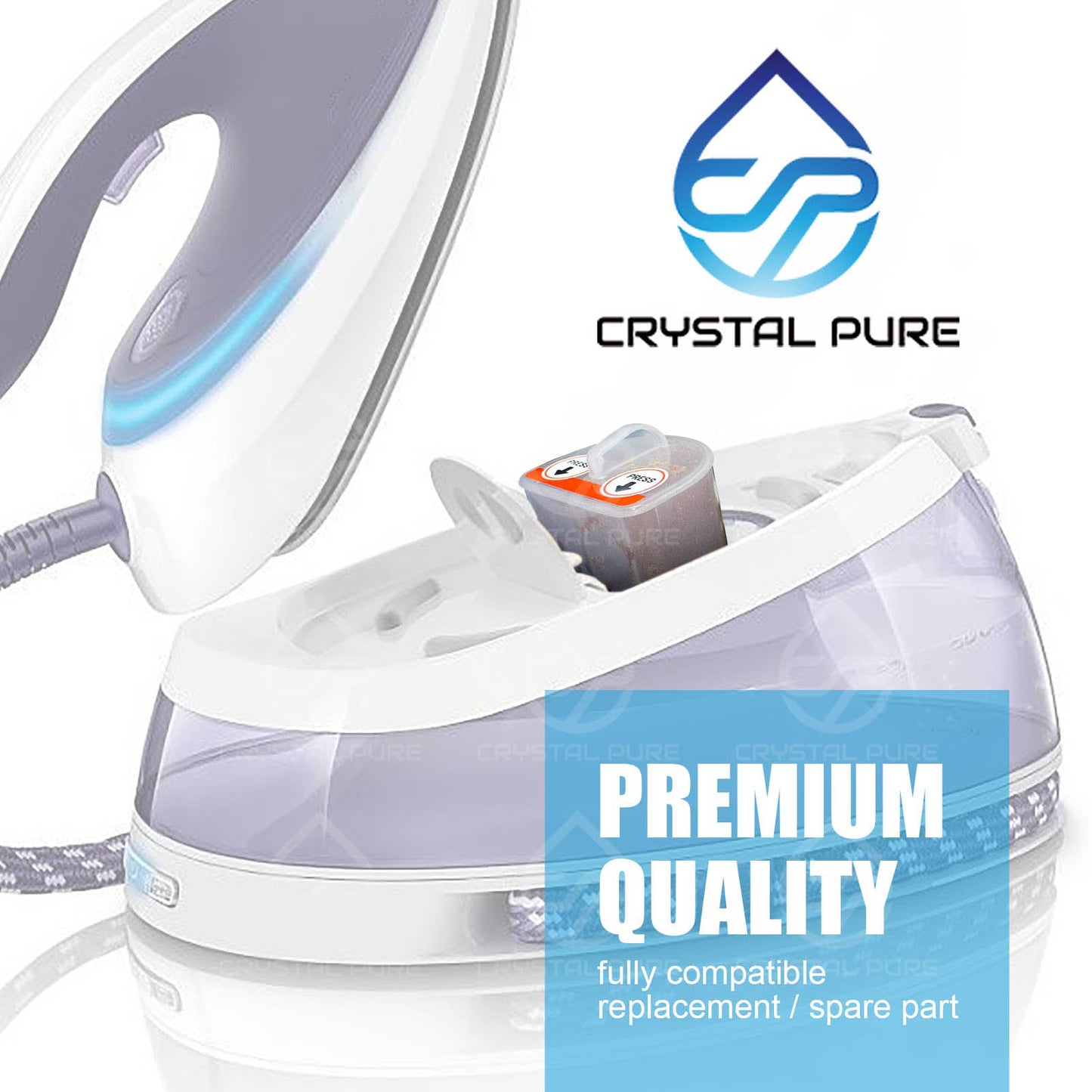 Pack of 4 Anti-Calc Filter Cartridge compatible with Philips PerfectCare Pure GC7620 GC7630 GC7631 GC7635 GC7636 GC002-00 423902178465 Steam Iron