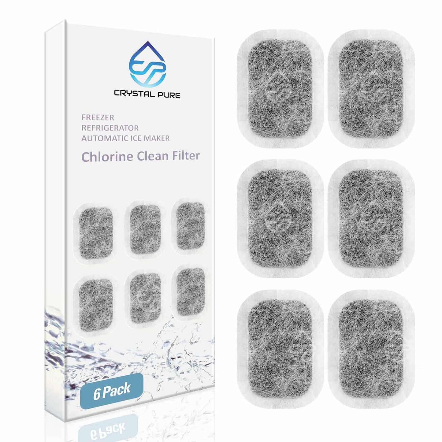 Pack of 6 Refrigerator Ice Maker Filter for Mitsubishi Electric Fridge Replacement Water Kalki Clean Filter MRPR-01FT M20CM5526 M20KW0526 M20VJ5526