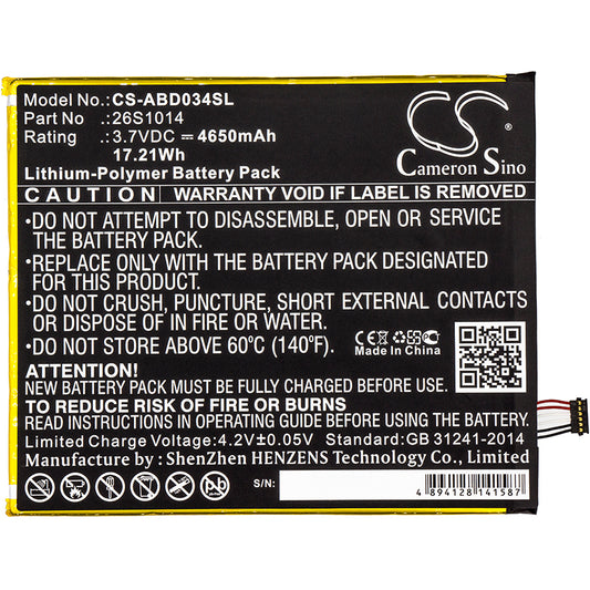 Replacement Battery For Amazon Kindle Fire HD 8/SX0340T/SX034QT/26S1014/MC-31A0B8/58-000181 eReader