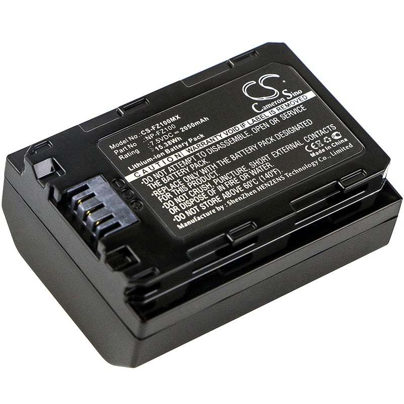 Replacement NP-FZ100 Battery for Sony Alpha a6600/a7 a7R a7S III IV/a7C/A9 II/ILCE-7M3K ILCE-7RM3 ILCE-7RM4 ILCE-7SM3 ILCE-9M2 ILCE-6600M Camera