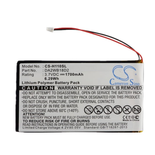 iRiver Digital Audio Player DAP MP3 H110,H120,H140,H320,H340 Replacement Battery, Part number DA2WB18D2