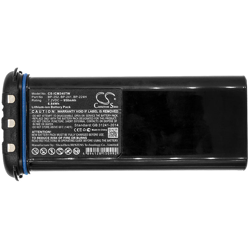 Replacement Battery for Icom IC-M34 IC-M36 IC-GM1600 IC-M21 IC-M2A IC-M31 IC-M32 IC-M33 IC-M35 IC-M90 IC-M90E BP-252 BP-241 BP-224H Handheld VHF Radio