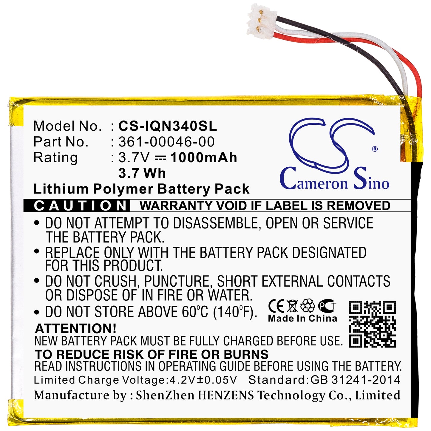 Replacement Battery for Garmin Dash Cam 20 Nuvi 3400 3450 3450LM 3450M 3490LMT 3550LM 3750 GPS Navigation