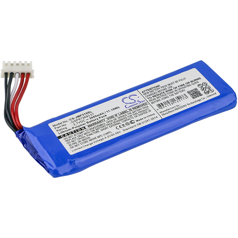 JBL Flip 4 Portable Bluetooth Speaker Replacement Battery, Part # GSP872693 01/P763098 03A
