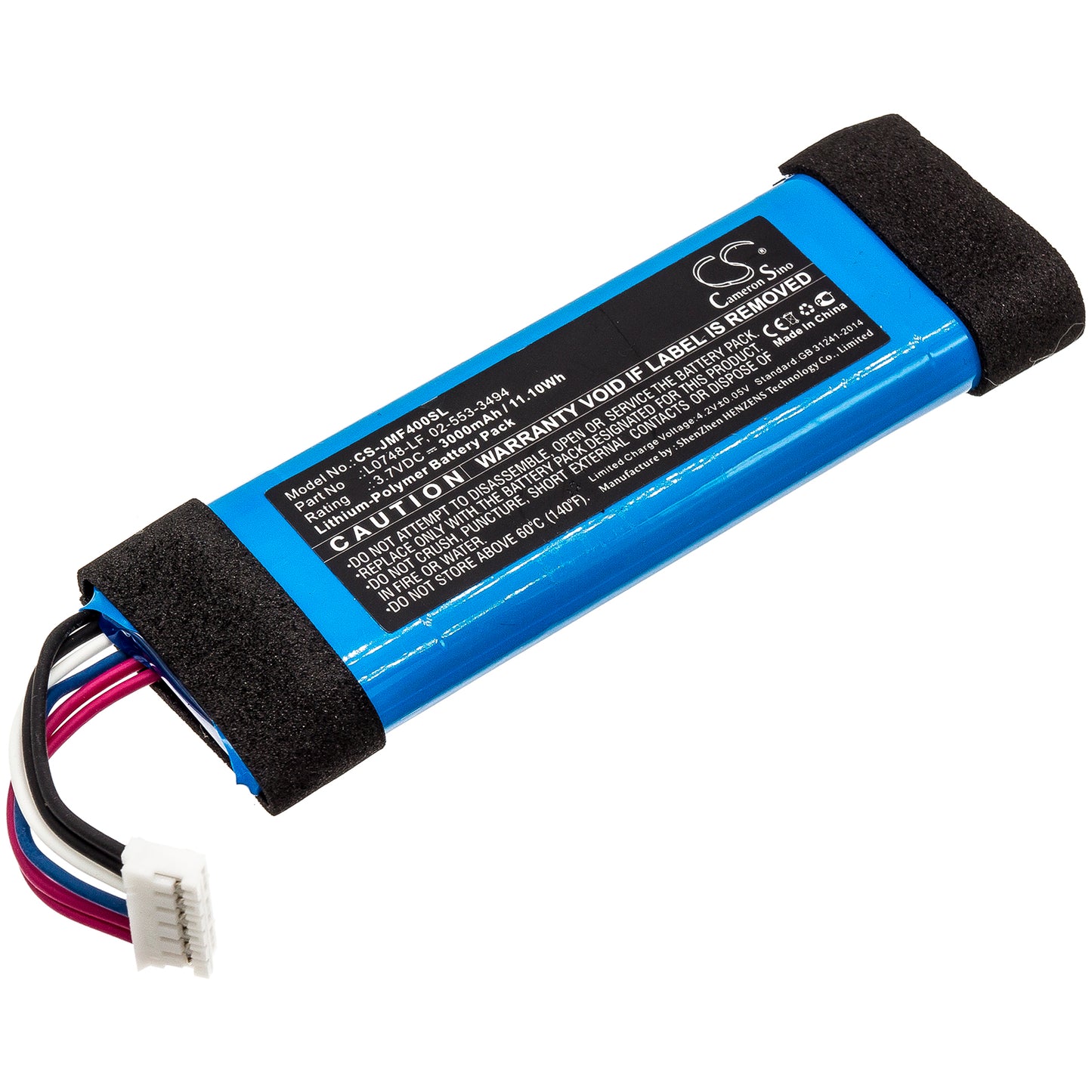 Replacement Battery for JBL Flip Essential/Flip 3 Stealth Edition/Flip 3 SE Portable Bluetooth Speaker, Part L0748-LF 02-553-3494 GSP872693