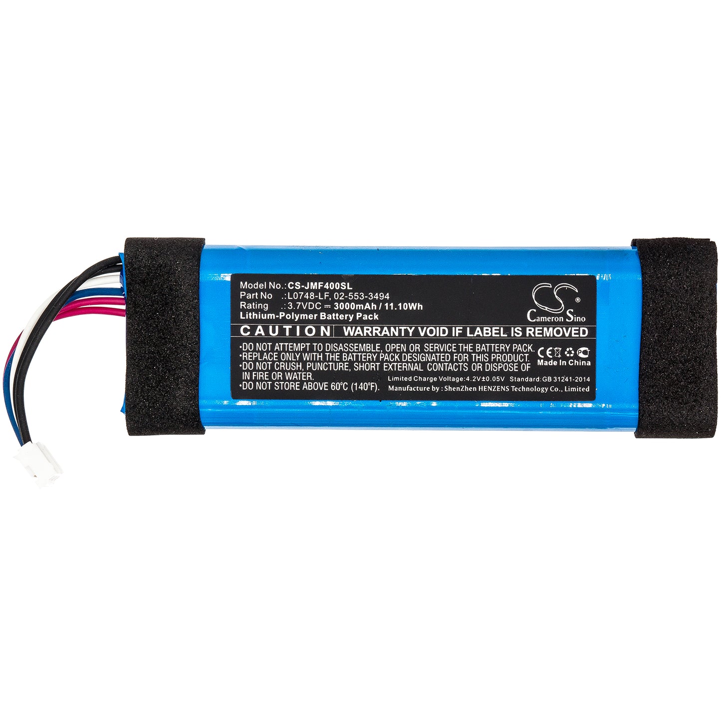 Replacement Battery for JBL Flip Essential/Flip 3 Stealth Edition/Flip 3 SE Portable Bluetooth Speaker, Part L0748-LF 02-553-3494 GSP872693